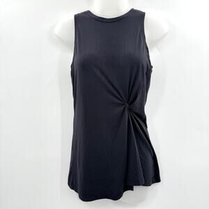 Athleta Radiate Tank Size XS Black Cinched Wicking UPF Yoga Athleisure 798474-02